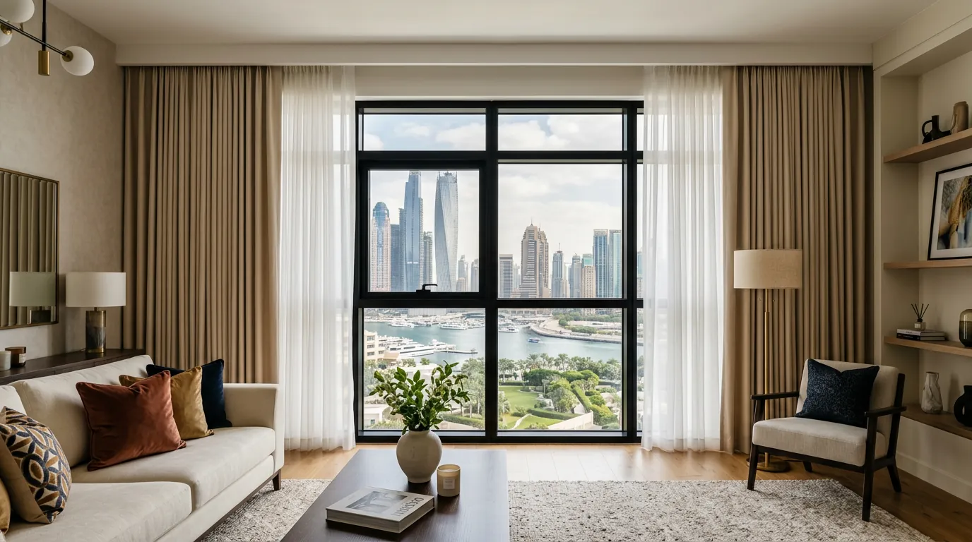 Curtain fixing in a Dubai home