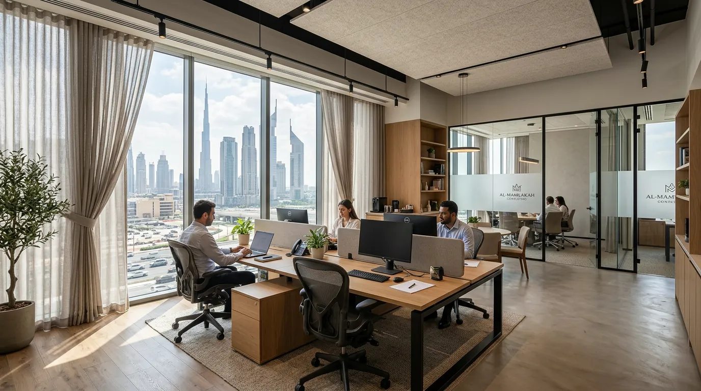Office curtains in a Dubai workspace