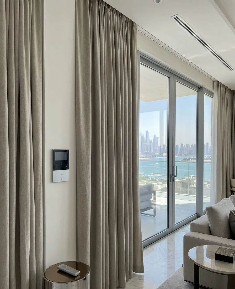 Curtain track and rod fitting detail, Curtain Designs Dubai